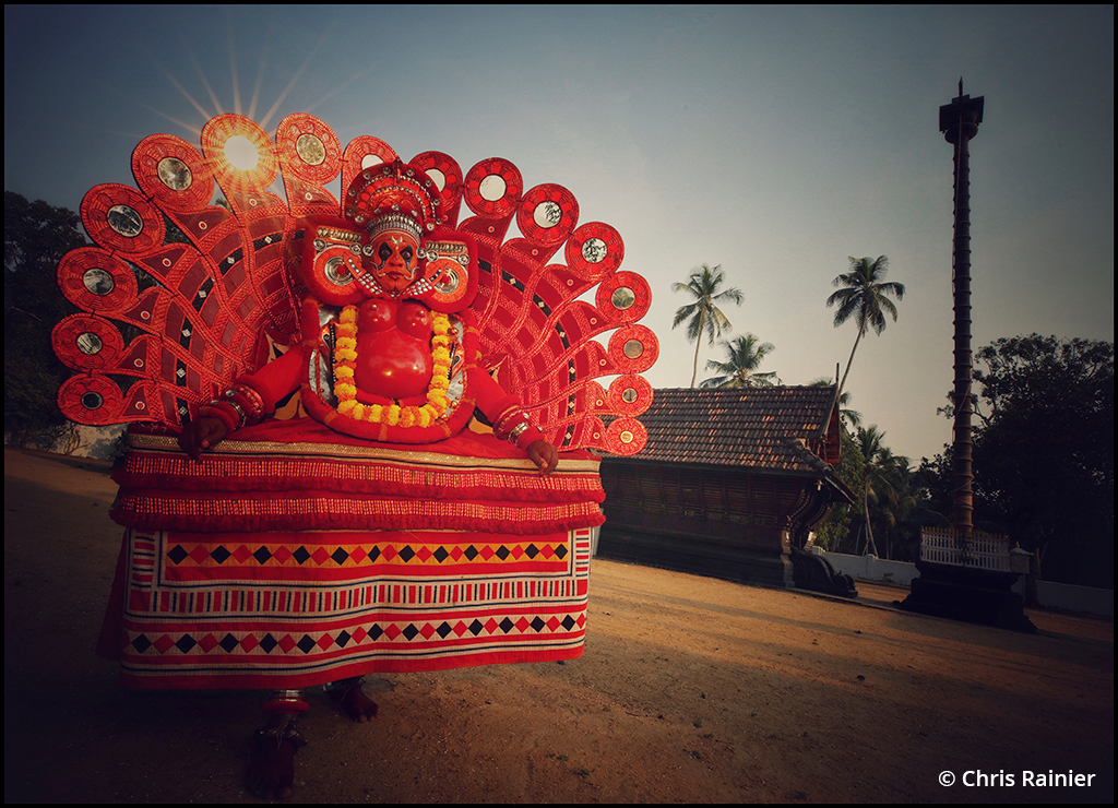Photo of traditional dress used in Theyyam mask dances in India