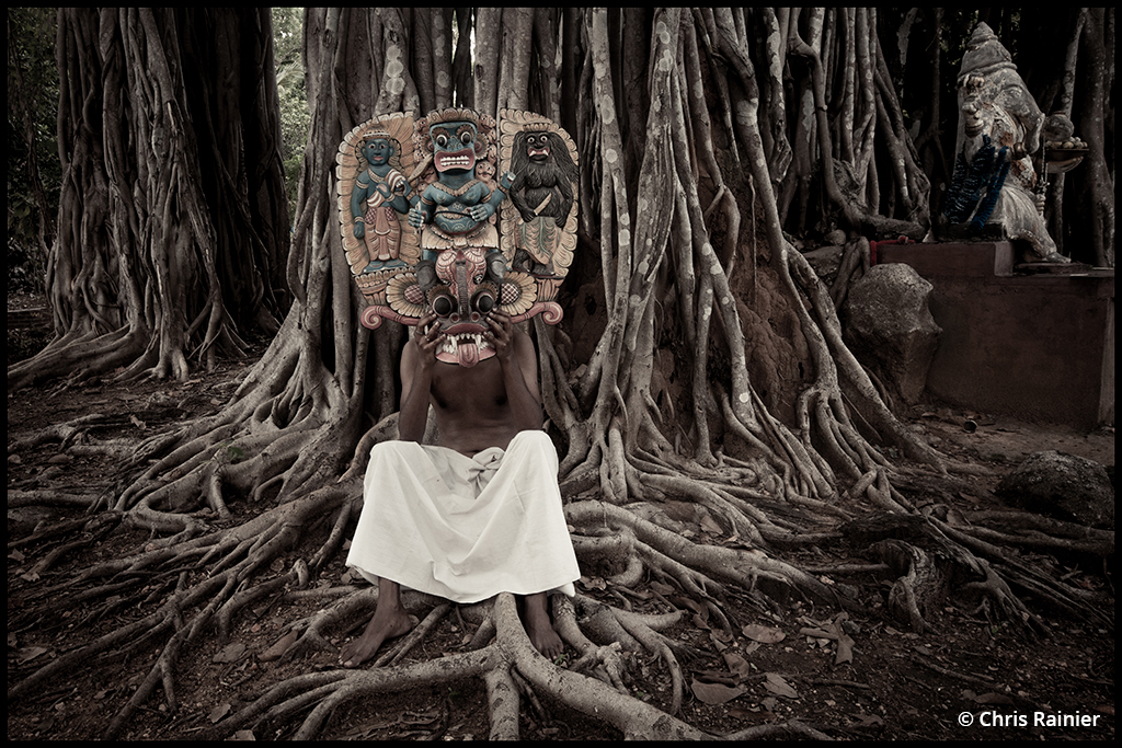 Photo of a mask of the Naga Raksha mythology dances