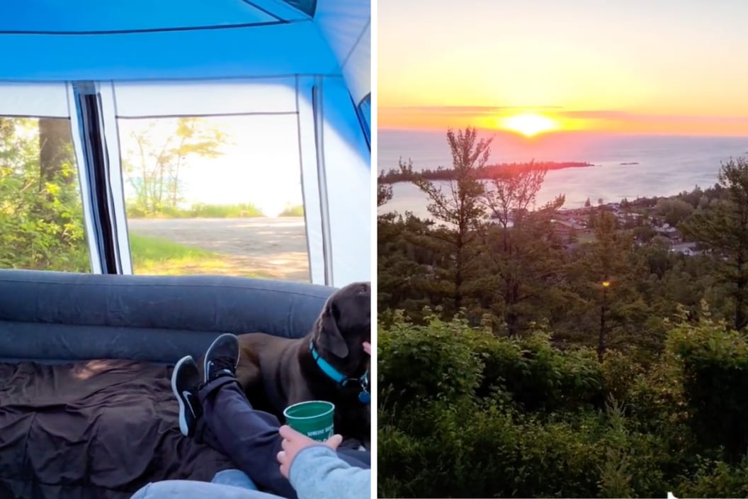 camping tent and beautiful views