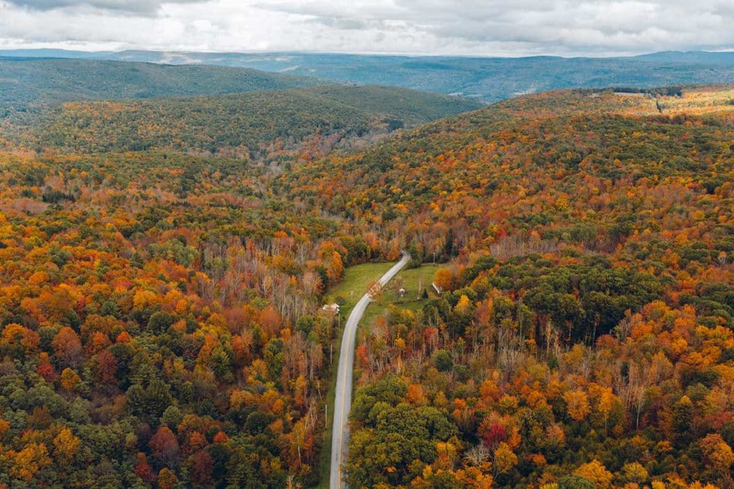 Aerial view of the Catskill Mountains