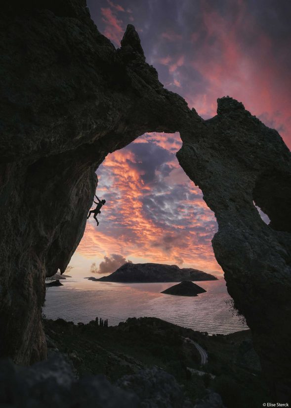 Photo of a rock climber