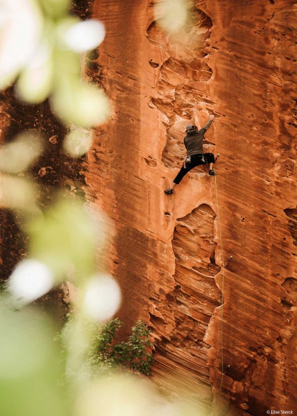 Photo of a rock climber