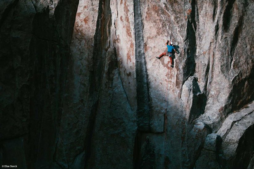 Photo of a rock climber