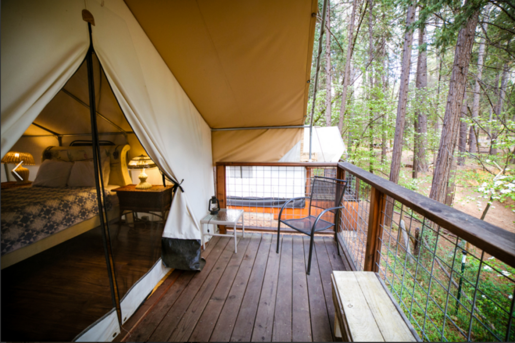 Glamping tents at Inn Town Campground