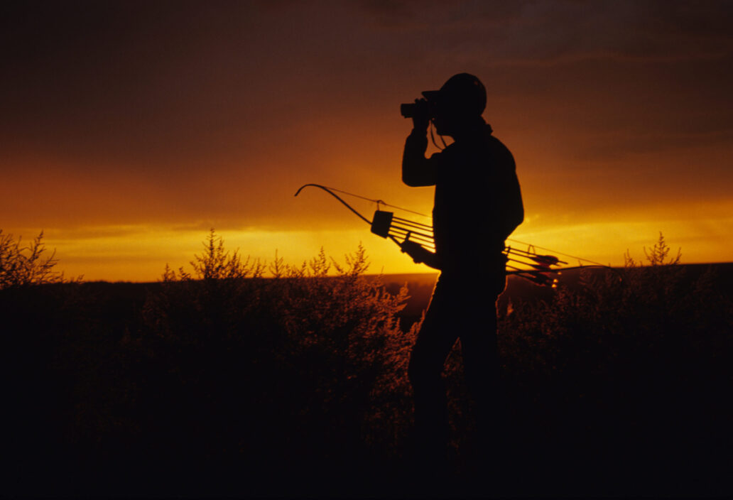 Bowhunter in Sunrise